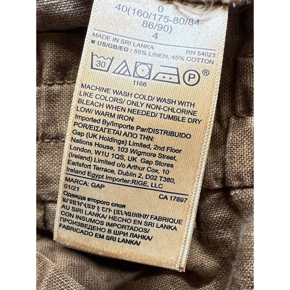 GAP Women’s Button Fly Leopard Print High Rise Linen Blend Shorts Size 0 NWT​​ - Picture 9 of 12